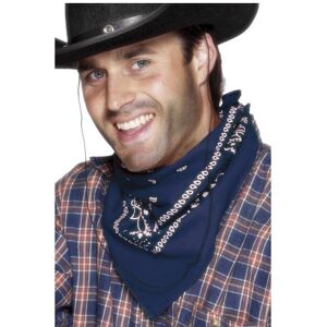 Smiffys Smiffy's Western Bandana Neckerchief - Blue - Fancy Dress Cowboy Costume - band Smiffys Smiffy's Western Bandana Neckerchief - Blue - Fancy Dress Cowboy Costume - band