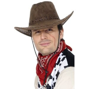 Brown Suede Look Cowboy Hat - Fancy Dress Wild West Mens Smiffys Western - hat Brown Suede Look Cowboy Hat - Fancy Dress Wild West Mens Smiffys Western - hat