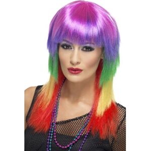 Smiffys Smiffy's Rainbow Rocker Wig Long With Fringe - Multi-coloured - wig rocker rain Smiffys Smiffy's Rainbow Rocker Wig Long With Fringe - Multi-coloured - wig rocker rain