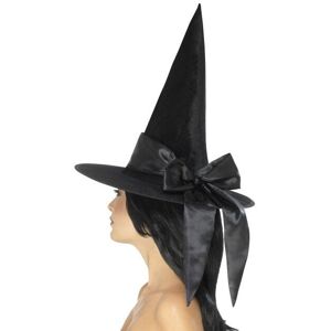 Unbranded Deluxe Witch Hat, Black, With Black Bow - ladies deluxe witch hat womens witche Unbranded Deluxe Witch Hat, Black, With Black Bow - ladies deluxe witch hat womens witche