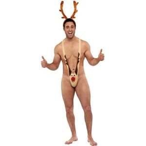 Smiffys Mens Smiffy's Fever Rudolf Mankini Fancy Dress Costume - Christmas Santa - mank Smiffys Mens Smiffy's Fever Rudolf Mankini Fancy Dress Costume - Christmas Santa - mank