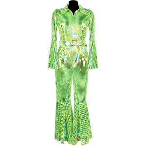 thetru (XL) 70's Mamma Mia / Disco Jumpsuit - Green Hologram thetru (XL) 70's Mamma Mia / Disco Jumpsuit - Green Hologram