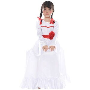 Unbranded (Kid-M) Halloween Horror Doll White Dress Cosplay Costume Unbranded (Kid-M) Halloween Horror Doll White Dress Cosplay Costume