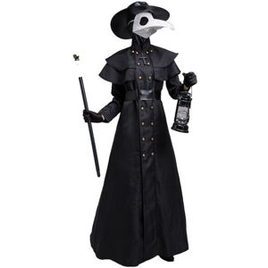 Unbranded (Black, 3XL) Halloween Adult Middle Age Punk Style Plague Doctor Costume Crow Lo Unbranded (Black, 3XL) Halloween Adult Middle Age Punk Style Plague Doctor Costume Crow Lo