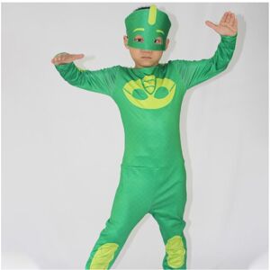 Unbranded (Green, 110cm) NobleKids PJ Mask Costume Catboy Owlette Gekko Jumpsuit Halloween Unbranded (Green, 110cm) NobleKids PJ Mask Costume Catboy Owlette Gekko Jumpsuit Halloween