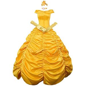 Unbranded (L) Womens Beauty and The Beast Princess Belle Cosplay Costume Fancy Ball Gown D Unbranded (L) Womens Beauty and The Beast Princess Belle Cosplay Costume Fancy Ball Gown D