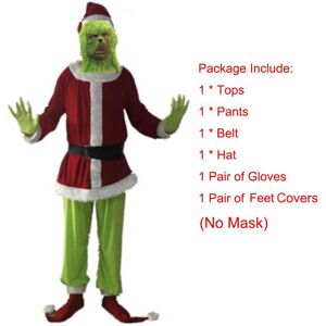 Unbranded (Costume(No Mask), 2XL) Santa Grinch Cosplay Costume How the Grinch Stole Christ Unbranded (Costume(No Mask), 2XL) Santa Grinch Cosplay Costume How the Grinch Stole Christ