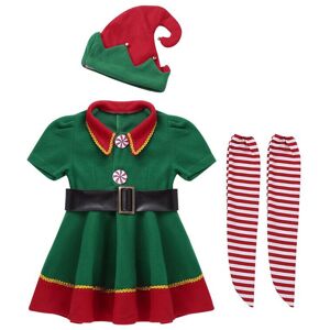 Unbranded (Girl, 110) Adult Kids Christmas Cosplay Green Elf Santa Claus Costume Family Ch Unbranded (Girl, 110) Adult Kids Christmas Cosplay Green Elf Santa Claus Costume Family Ch