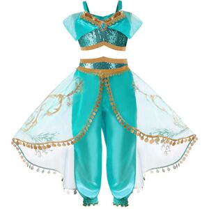 Unbranded (150cm(9-10 years)) Kids Aladdin Costume Princess Jasmine Cosplay Outfit Girls H Unbranded (150cm(9-10 years)) Kids Aladdin Costume Princess Jasmine Cosplay Outfit Girls H