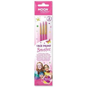 Smiffys Moon Creations Face Paint Brushes Pink Smiffys Moon Creations Face Paint Brushes Pink