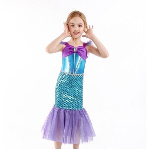 FATCAT (100, Purple) Girls Little Mermaid Ariel Princess Cosplay Costume Fairytale Outf FATCAT (100, Purple) Girls Little Mermaid Ariel Princess Cosplay Costume Fairytale Outf