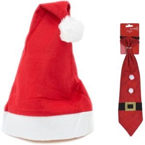 Carousel Home Red Christmas Santa Hat And Glitter Tie Novelty Christmas Fancy Dress Accessor Carousel Home Red Christmas Santa Hat And Glitter Tie Novelty Christmas Fancy Dress Accessor
