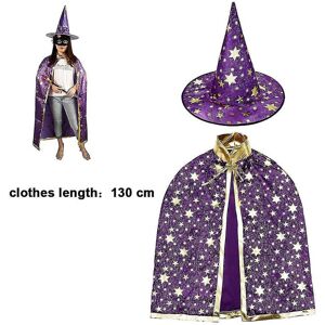 Wejoy Halloween Costume Wizard Cape Witch Cloak Role Play Party, 130cm Wejoy Halloween Costume Wizard Cape Witch Cloak Role Play Party, 130cm