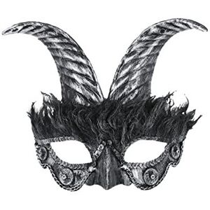 Smiffys 52807 Silver Masquerade Horned Mask, Unisex Adult, Black, One Size Smiffys 52807 Silver Masquerade Horned Mask, Unisex Adult, Black, One Size