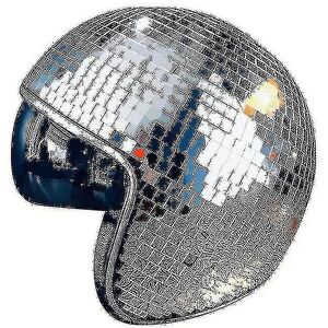 Unbranded 1 Piece Disco Ball Helmet With Retractable Visor For Nightclub Cool Props (silve Unbranded 1 Piece Disco Ball Helmet With Retractable Visor For Nightclub Cool Props (silve