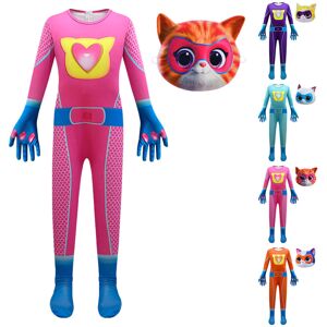 Unbranded (8-9Years, Rose Red) Kids SuperKitties Cat Cosplay Costume Jumpsuit Mask Party O Unbranded (8-9Years, Rose Red) Kids SuperKitties Cat Cosplay Costume Jumpsuit Mask Party O
