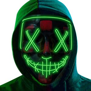 SHATCHI (Neon Green) LED Purge Mask 3 Light Modes Scary Spooky Halloween Fancy Costume P SHATCHI (Neon Green) LED Purge Mask 3 Light Modes Scary Spooky Halloween Fancy Costume P