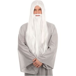 Aronz White Christmas Monk Yoga Wizard Gandalf Dumbledore Long Wig Beard Costume Aronz White Christmas Monk Yoga Wizard Gandalf Dumbledore Long Wig Beard Costume