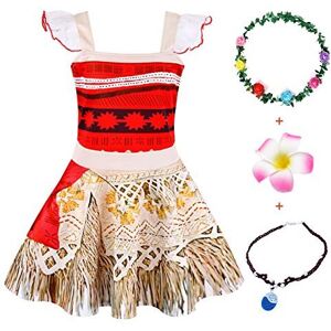AmzBarley Moana Princess Costume for Girls - 1-2 Years, Red Dress Up Outfit for AmzBarley Moana Princess Costume for Girls - 1-2 Years, Red Dress Up Outfit for