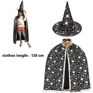 Wejoy Halloween Costume Wizard Cape Witch Cloak Role Play Party, 130cm Wejoy Halloween Costume Wizard Cape Witch Cloak Role Play Party, 130cm