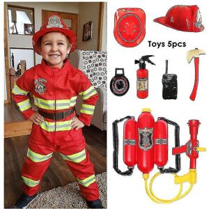 Unbranded (Toy2, 140cm height) Halloween Firefighter Cosplay Costume For Kids Boys Girls C Unbranded (Toy2, 140cm height) Halloween Firefighter Cosplay Costume For Kids Boys Girls C