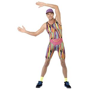Smiffys 23696 Aerobics Instructor Costume, Multi-Coloured, Men, XXL-Size 50"-52" Smiffys 23696 Aerobics Instructor Costume, Multi-Coloured, Men, XXL-Size 50"-52"