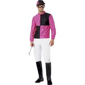 Smiffys Jockey Costume, Pink & Black with Top, Trousers, Bootcovers, Hat & Goggles, XL Smiffys Jockey Costume, Pink & Black with Top, Trousers, Bootcovers, Hat & Goggles, XL