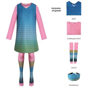 VEISHET (Poppy Green, 130 Child) Trolls Branch Poppy Cosplay Costume Animation Cartoon C VEISHET (Poppy Green, 130 Child) Trolls Branch Poppy Cosplay Costume Animation Cartoon C