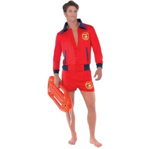 Smiffys Baywatch Lifeguard Costume in Red for Adults, Includes Top and Shorts wi Smiffys Baywatch Lifeguard Costume in Red for Adults, Includes Top and Shorts wi