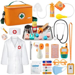Brand: EFO SHM EFO SHM Doctors Set for Kids, Wooden 34-piece Kids Doctors Kit, with Real Stetho Brand: EFO SHM EFO SHM Doctors Set for Kids, Wooden 34-piece Kids Doctors Kit, with Real Stetho