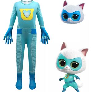 XYLFLY (Blue Jumpsuit+Mask, 110/4-5Years) Kids SuperKitties Cat Cosplay Costume Jumpsui XYLFLY (Blue Jumpsuit+Mask, 110/4-5Years) Kids SuperKitties Cat Cosplay Costume Jumpsui