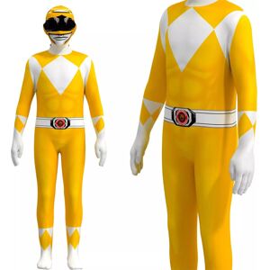 XYLFLY (Yellow, 110CM) Adults Kids Power Ranger Jumpsuits Cosplay Party Costume Hallowe XYLFLY (Yellow, 110CM) Adults Kids Power Ranger Jumpsuits Cosplay Party Costume Hallowe