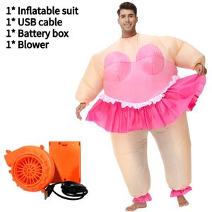 Unbranded (Pink) Inflatable Costume Sumo Ballet Funny Props Adult Outfit For Halloween Par Unbranded (Pink) Inflatable Costume Sumo Ballet Funny Props Adult Outfit For Halloween Par