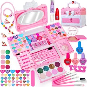 Lubibi Kids Makeup Set for Girls, 67 PCS Washable Kids Make Up Toys With Necklace, Non- Lubibi Kids Makeup Set for Girls, 67 PCS Washable Kids Make Up Toys With Necklace, Non-