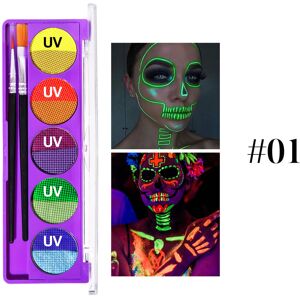 Unbranded Glow UV Face Painting Palette for Halloween Stage Makeup Unbranded Glow UV Face Painting Palette for Halloween Stage Makeup