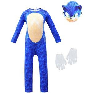 Unbranded (Blue, 5-6 Years) Sonic The Hedgehog Cosplay Costume Kids Boy Jumpsuit Mask Glov Unbranded (Blue, 5-6 Years) Sonic The Hedgehog Cosplay Costume Kids Boy Jumpsuit Mask Glov