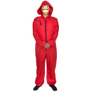 Bynone (2XL) Adults Unisex Bank Robber Fancy Dress Costume - Red Jump Suit With Hood Co Bynone (2XL) Adults Unisex Bank Robber Fancy Dress Costume - Red Jump Suit With Hood Co