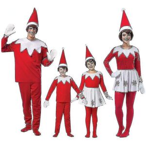 SGILE (men, S) Adult Children Family Christmas Costume Kids Red Elf Cosplay Suit Paren SGILE (men, S) Adult Children Family Christmas Costume Kids Red Elf Cosplay Suit Paren