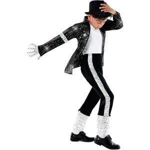 Unbranded (Height 115-125cm) Boy Michael Jackson Billie Jean Black Suit Dance Disco Hallow Unbranded (Height 115-125cm) Boy Michael Jackson Billie Jean Black Suit Dance Disco Hallow