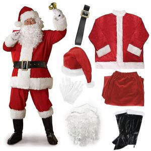 Bynone (XL) Santa Claus Adult Suit Mens Deluxe Father Christmas Fancy Dress Costume 7-p Bynone (XL) Santa Claus Adult Suit Mens Deluxe Father Christmas Fancy Dress Costume 7-p