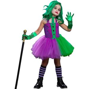Unbranded (10-12Y) Halloween Kids Girl Joker Cosplay Costume Fancy Green Sleeveless Dress Unbranded (10-12Y) Halloween Kids Girl Joker Cosplay Costume Fancy Green Sleeveless Dress