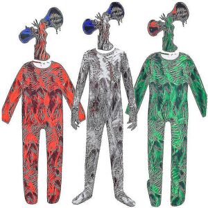 Unbranded (White, 140 cm) Kids Green Siren Head Cosplay Costumes Scary Boys Girls Jumpsuit Unbranded (White, 140 cm) Kids Green Siren Head Cosplay Costumes Scary Boys Girls Jumpsuit