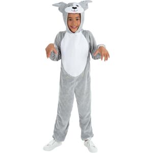 (10-12 Years, Grey/White) Smiffys Childrens/Kids Dog Costume (10-12 Years, Grey/White) Smiffys Childrens/Kids Dog Costume