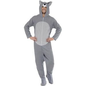 (L, Grey) Smiffys Unisex Adult Wolf Hooded Costume (L, Grey) Smiffys Unisex Adult Wolf Hooded Costume