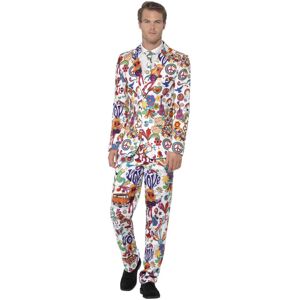 (M, Multicoloured) Smiffys Mens Groovy Costume Set (M, Multicoloured) Smiffys Mens Groovy Costume Set