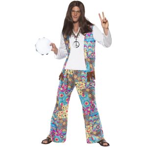 (L, Multicoloured) Smiffys Unisex Adult Groovy Hippie Costume Set (L, Multicoloured) Smiffys Unisex Adult Groovy Hippie Costume Set