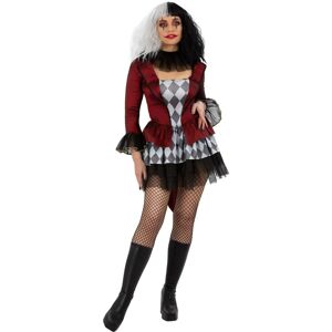 (S, Red/Black) Smiffys Womens/Ladies Evil Jester Costume Set (S, Red/Black) Smiffys Womens/Ladies Evil Jester Costume Set