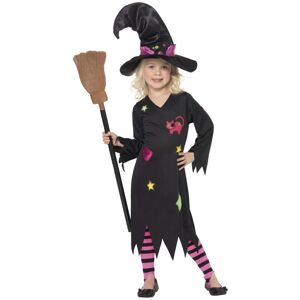 (4-6 Years, Black/Pink) Smiffys Girls Cinder Halloween Witch Costume Set (4-6 Years, Black/Pink) Smiffys Girls Cinder Halloween Witch Costume Set