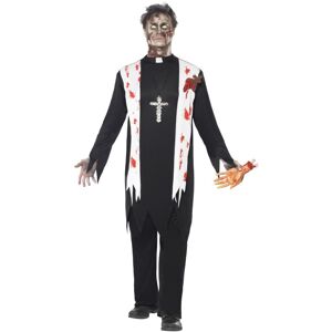 (M, Black/White) Smiffys Mens Zombie Priest Costume (M, Black/White) Smiffys Mens Zombie Priest Costume