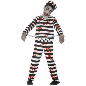 (7-9 Years, White/Black/Red) Smiffys Childrens/Kids Zombie Convict Costume Set (7-9 Years, White/Black/Red) Smiffys Childrens/Kids Zombie Convict Costume Set